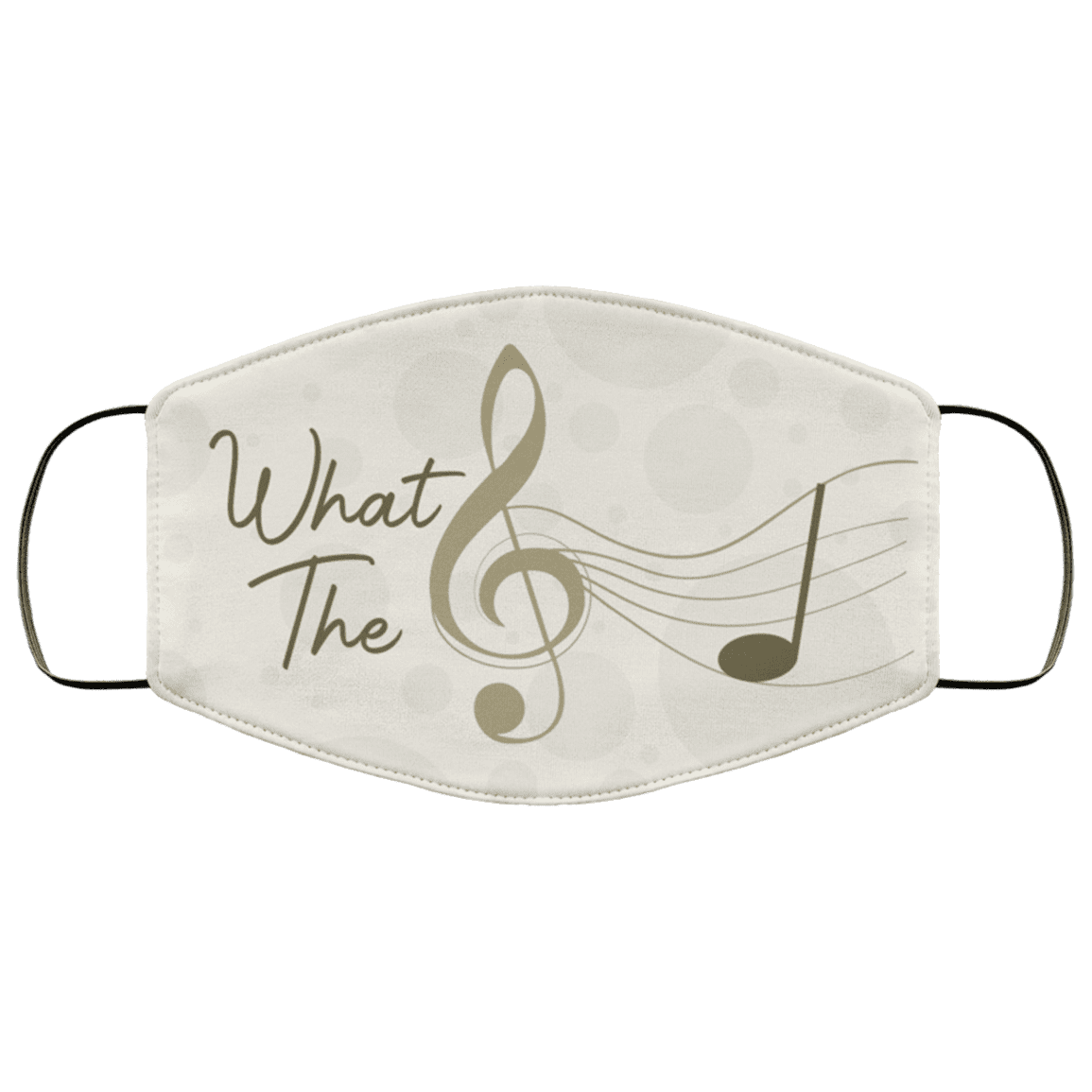 Musical Note What The F Chord Washable Reusable Custom - Printed Cloth Face Mask Cover - Funny What The Fck Mask, White, Cloth Face Cover – Medium/Large