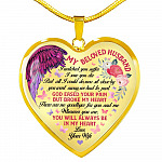 My Beloved Husband You Will Be Always In My Heart Heart Pendant Necklace - Heart Luxury Necklace (Gold Plated)