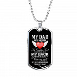 My Dad My Hero My Guardian Angel He Watches Over My Back Dog Tag Pendant Necklace - Dog Tag (Silver)