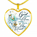 Butterfly God Has You In His Arms I Have You in My Heart Heart Pendant Necklace - Heart Luxury Necklace (Gold Plated) Butterfly God Has You In His Arms I Have You in My Heart Heart Pendant Necklace - Heart Luxury Necklace (Gold Plated)