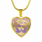 Dragonfly I Will Carry You with Me Til' I See You Again Heart Pendant Necklace - Heart Luxury Necklace (Gold Plated)