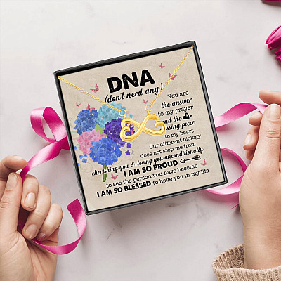 Necklace to Stepdaughter You Are the Answer to My Prayer Infinity Heart Pendant