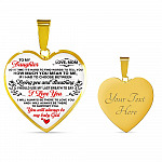 Mom To My Daughter Sometimes Its Hard To Find Words To Tell You How Much You Mean To Me Heart Pendant Necklace - Heart Luxury Necklace (Gold Plated)