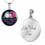 A Daughter Lives In Her Mother's Heart Forever Circle Pendant Necklace - In Memory Of Daughter Remembrance Gift - Circle Luxury Necklace (Silver)