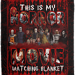 This Is My Horror Movie Watching Blanket Funny Horror Fleece Blanket - Premium Sherpa Blanket - Woven Blanket, White, Cozy Plush Fleece Blanket - 50x60