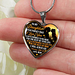 Necklace to My Daughter Never Forget That I Love You I Promise From Mom Heart Pendant Necklace - Heart Luxury Necklace (Silver)