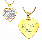 Mom To My Daughter Sometimes Its Hard To Find Words To Tell You How Much You Mean To Me Heart Pendant Necklace - Heart Luxury Necklace (Gold Plated)