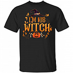 Women I'm His Witch - I'm Her Boo Funny Halloween T-Shirt - Cute Couple Halloween Shirts, Black, Unisex T-Shirt