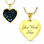Angel Wings Heart a Piece of My Heart Lives in Heaven Heart Pendant Necklace - Heart Luxury Necklace (Gold Plated)