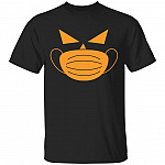 Jack O' Lantern Shirt Pumpkin With Mask Shirt - Funny Halloween Costume - Quarantine Shirt, Black, Unisex T-Shirt
