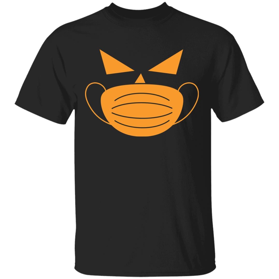 Jack O' Lantern Shirt Pumpkin With Mask Shirt - Funny Halloween Costume - Quarantine Shirt, Black, Unisex T-Shirt