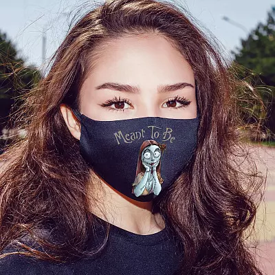 Alternative view of We're Simply Meant To Be Sally Skellington Nightmare Before Christmas Washable Reusable Cloth Face Mask Cover