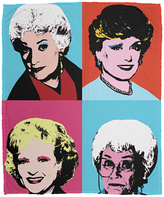TeeWide Squad Goal Golden Girls Blanket, White, Cozy Plush Fleece Blanket - 50x60