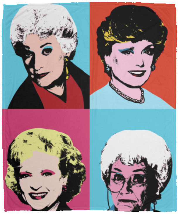 TeeWide Squad Goal Golden Girls Blanket, White, Cozy Plush Fleece Blanket - 50x60