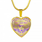 Wings I Will Carry You with Me Til' I See You Again Heart Pendant Necklace - Heart Luxury Necklace (Gold Plated)