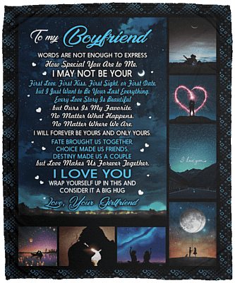 To My Boyfriend Words Are Not Enough To Express How Special You Are To Me Fleece Blanket - Premium Sherpa Blanket, White, Cozy Plush Fleece Blanket - 50x60