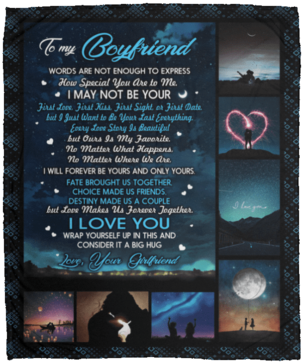To My Boyfriend Words Are Not Enough To Express How Special You Are To Me Fleece Blanket - Premium Sherpa Blanket, White, Cozy Plush Fleece Blanket - 50x60