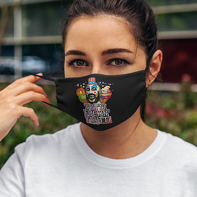 Alternative view of Tutti Fuckin' Frutti Capt Spaulding House Of 1000 Corpses Washable Reusable Custom - Printed Cloth Face Mask Cover