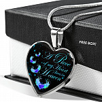 Angel Wings Heart a Piece of My Heart Lives in Heaven Heart Pendant Necklace - Heart Luxury Necklace (Silver)