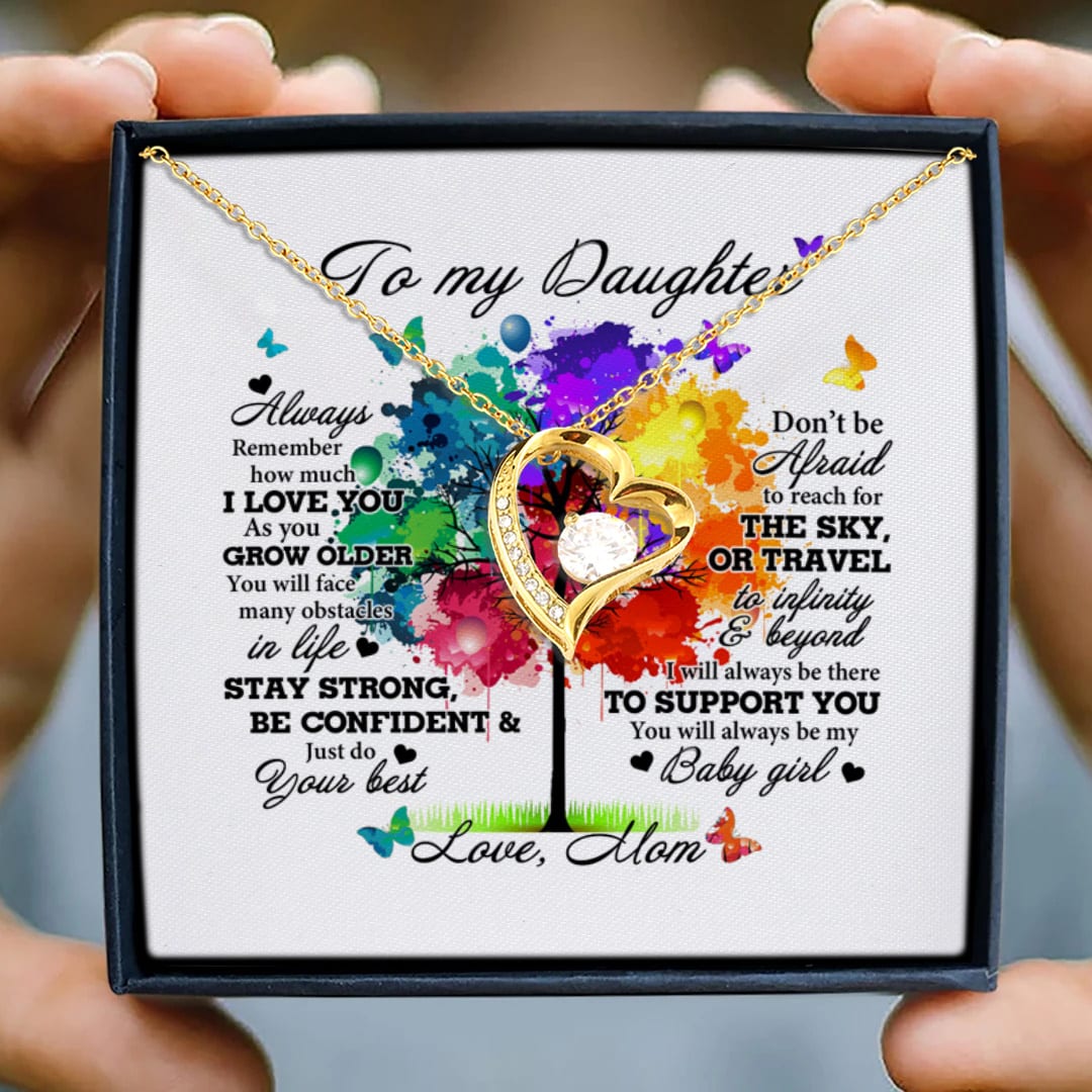 3. To My Daughter Mom Forever Love Necklace (Gold) 3