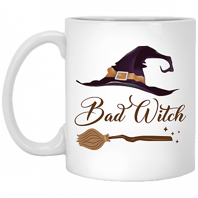 Bad Witch Good Witch Besties Matching Ceramic Coffee Mug - Witches Brew Mug Best Friend Gift, White, 11 oz. White Mug