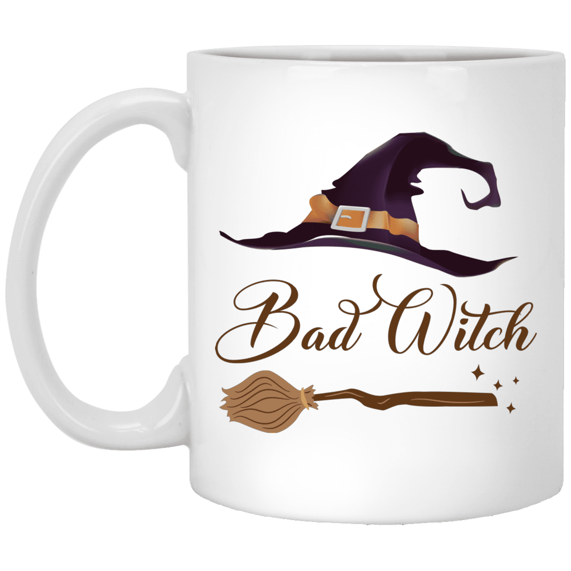 Bad Witch Good Witch Besties Matching Ceramic Coffee Mug - Witches Brew Mug Best Friend Gift, White, 11 oz. White Mug