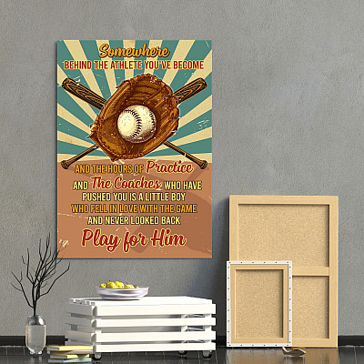 Alternative view of Baseball Somewhere Behind The Athlete You've Become Gallery Wrapped Framed Canvas Prints - Unframed Poster