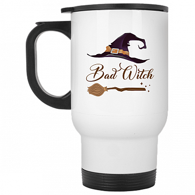 14 oz. White Travel Mug