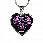 My Dear Wife I Asked God For An Angel And He Sent Me You Love Always Your Husband Luxury Heart Pendant Necklace - Heart Luxury Necklace (Silver)