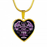 My Dear Wife I Asked God For An Angel And He Sent Me You Love Always Your Husband Luxury Heart Pendant Necklace - Heart Luxury Necklace (Gold Plated)