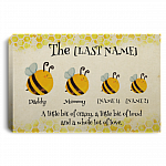 Personalized Bee Family Funny Gift Framed Canvas Prints - Unframed Poster, White, 0.75'' Framed Canvas