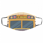 Cool Bus - School Bus Washable Reusable Custom Printed Cloth Face Mask Cover, White, Cloth Face Cover – Medium/Large Cool Bus - School Bus Washable Reusable Custom Printed Cloth Face Mask Cover, White, Cloth Face Cover – Medium/Large