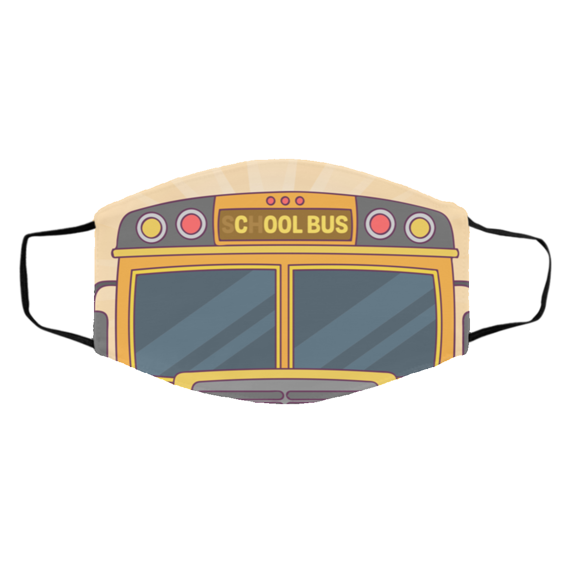 Cool Bus - School Bus Washable Reusable Custom Printed Cloth Face Mask Cover, White, Cloth Face Cover – Medium/Large Cool Bus - School Bus Washable Reusable Custom Printed Cloth Face Mask Cover, White, Cloth Face Cover – Medium/Large