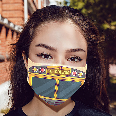 Alternative view of Cool Bus - School Bus Washable Reusable Custom Printed Cloth Face Mask Cover