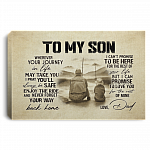 Fishing To My Son Wherever Your Journey In Life May Take You Wrapped Framed Canvas Prints - Unframed Poster, White, 0.75'' Framed Canvas