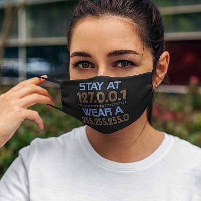 Alternative view of Stay At Home Engineers And Wear A Mask Coding Geeks Washable Reusable Custom - Printed Cloth Face Mask Cover