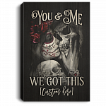 Personalized You And Me We Got This Skull Couple Gallery Wrapped Framed Canvas Prints - Unframed Poster, White, 0.75'' Framed Canvas