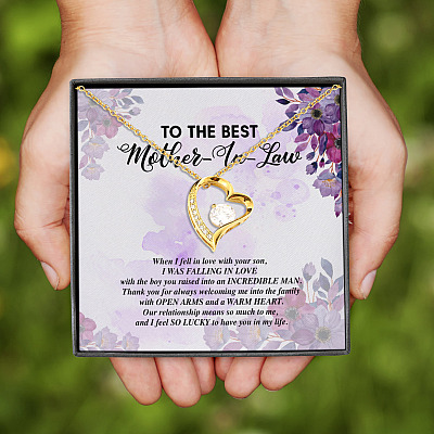 Alternative view of To the Best Mother in Law When I Fell in Love with Your Son Forever Love Pendant Necklace Gift