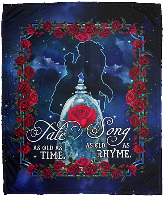 Beauty Tale As Old As Time Song As Old As Rhyme Fleece Blanket - Mink Blanket - Woven Blanket, White, Cozy Plush Fleece Blanket - 50x60