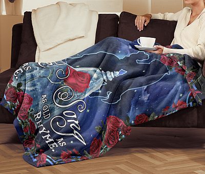Alternative view of Beauty Tale As Old As Time Song As Old As Rhyme Fleece Blanket - Mink Blanket - Woven Blanket