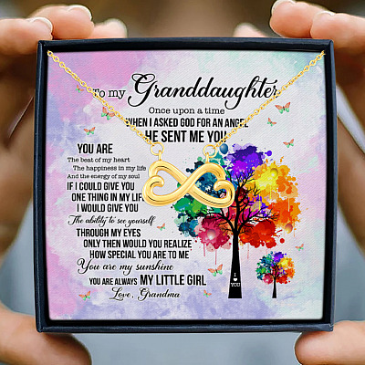 To My Granddaughter You Are Always My Little Girl from Grandma Infinity Heart Pendant Necklace