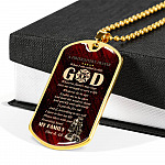 Firefighter's Prayer Dog Tag Pendant Necklace - Fire Rescue Fireman Necklace - Dog Tag (Gold Plated)