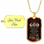 Firefighter's Prayer Dog Tag Pendant Necklace - Fire Rescue Fireman Necklace - Dog Tag (Gold Plated)