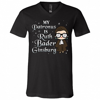 My Patronus Is Ruth Bader Ginsburg RBG T-Shirt - V-Neck, Black, V-Neck T-Shirt