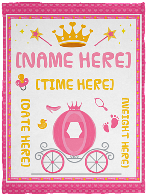 Birthday Baby Girl Fleece Blanket - Premium Sherpa Blanket, White, Cozy Plush Fleece Blanket - 30x40