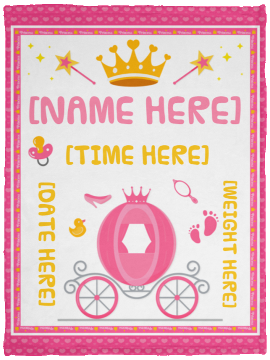 Birthday Baby Girl Fleece Blanket - Premium Sherpa Blanket, White, Cozy Plush Fleece Blanket - 30x40