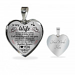 Husband To My Wife No Matter What Happens No Matter Where We Are Heart Pendant Necklace - To My Wife Necklace - Heart Luxury Necklace (Silver)