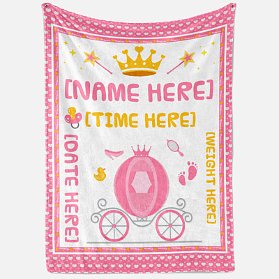 Alternative view of Personalized Birthday Baby Girl Fleece Blanket - Premium Sherpa Blanket