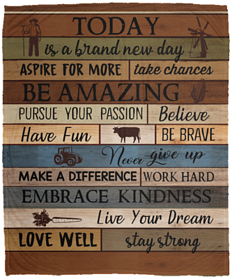 Today Is A Brand New Day Fleece Blanket - Premium Sherpa Blanket – Woven Blanket, White, Cozy Plush Fleece Blanket - 50x60
