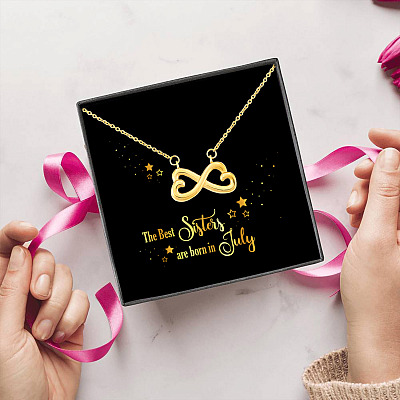 Alternative view of The Best Sisters Are Born In July Infinity Heart Pendant Necklace - Sister Birthday Gifts from Sister